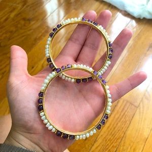 New White and Purple Bangles/Bracelets